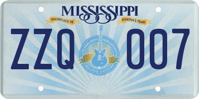 MS license plate ZZQ007