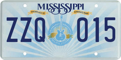 MS license plate ZZQ015