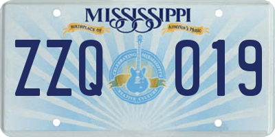 MS license plate ZZQ019