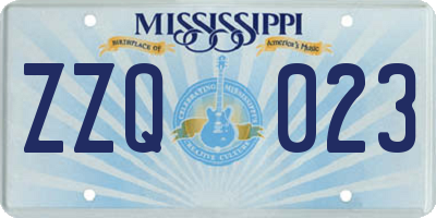 MS license plate ZZQ023