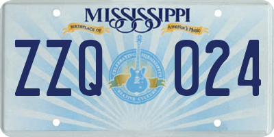 MS license plate ZZQ024