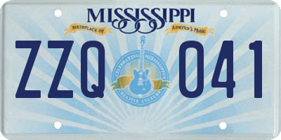 MS license plate ZZQ041