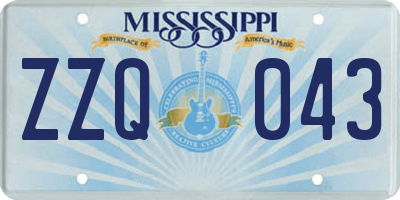 MS license plate ZZQ043