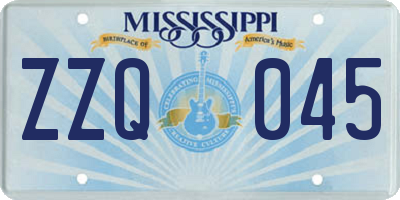 MS license plate ZZQ045