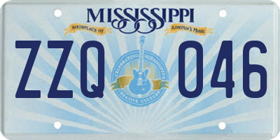 MS license plate ZZQ046