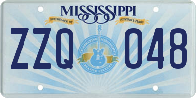 MS license plate ZZQ048