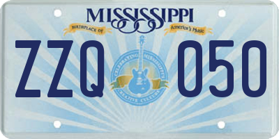 MS license plate ZZQ050