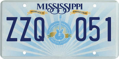 MS license plate ZZQ051