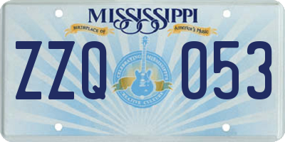 MS license plate ZZQ053