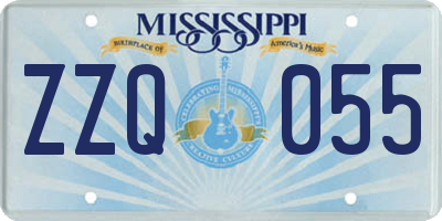 MS license plate ZZQ055