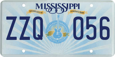 MS license plate ZZQ056