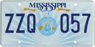 MS license plate ZZQ057