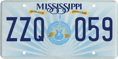 MS license plate ZZQ059