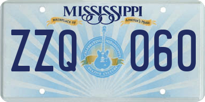 MS license plate ZZQ060