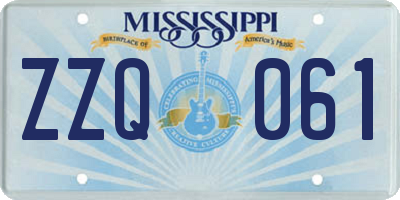 MS license plate ZZQ061