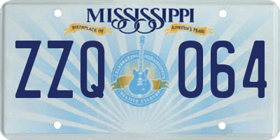 MS license plate ZZQ064