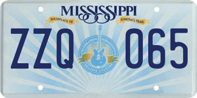 MS license plate ZZQ065