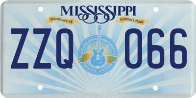 MS license plate ZZQ066