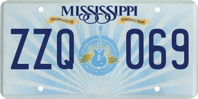 MS license plate ZZQ069