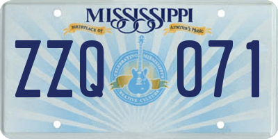 MS license plate ZZQ071