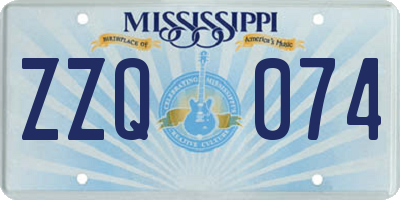 MS license plate ZZQ074