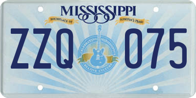 MS license plate ZZQ075