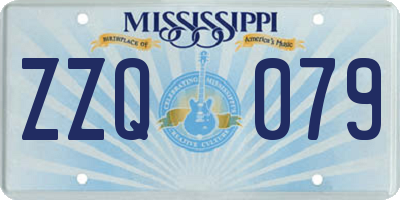 MS license plate ZZQ079