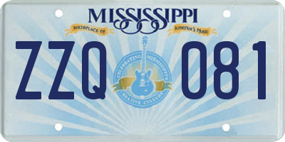 MS license plate ZZQ081