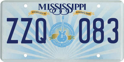 MS license plate ZZQ083