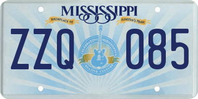 MS license plate ZZQ085