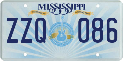 MS license plate ZZQ086