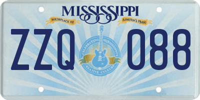 MS license plate ZZQ088