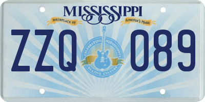 MS license plate ZZQ089