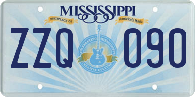 MS license plate ZZQ090