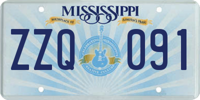 MS license plate ZZQ091