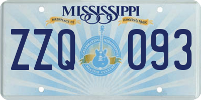 MS license plate ZZQ093