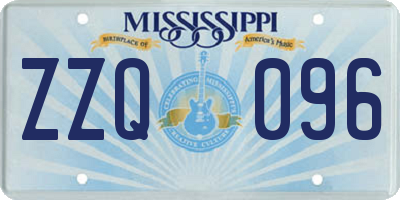 MS license plate ZZQ096