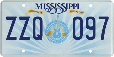 MS license plate ZZQ097