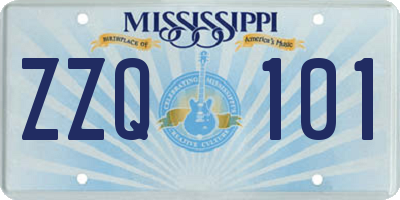 MS license plate ZZQ101