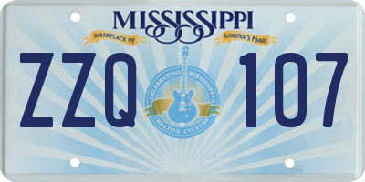 MS license plate ZZQ107