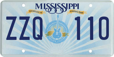 MS license plate ZZQ110