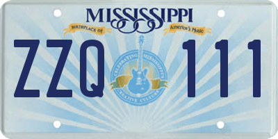 MS license plate ZZQ111