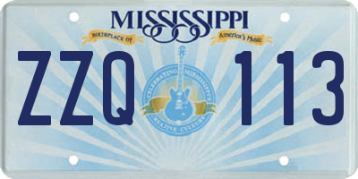 MS license plate ZZQ113