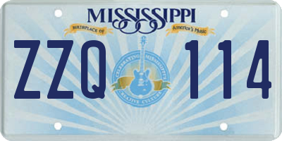 MS license plate ZZQ114