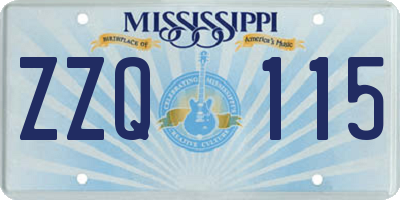 MS license plate ZZQ115