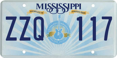 MS license plate ZZQ117