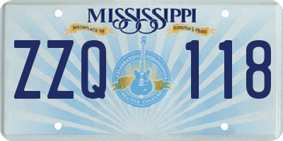 MS license plate ZZQ118