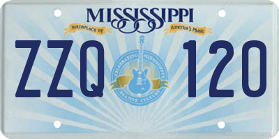 MS license plate ZZQ120