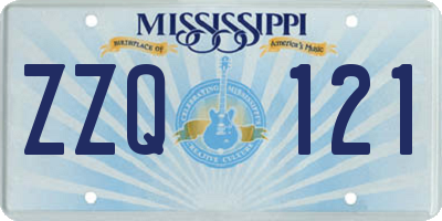 MS license plate ZZQ121