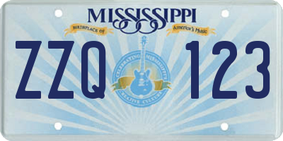 MS license plate ZZQ123